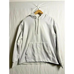 Athleta Hoodie Jacket M Gray Fleece Lined Zip Front Cozy Athleisure